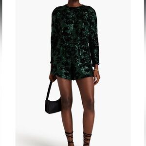 Maje Green Sequin Playsuit Size 36